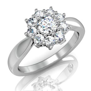 Перстень с бриллиантами  Флора  4